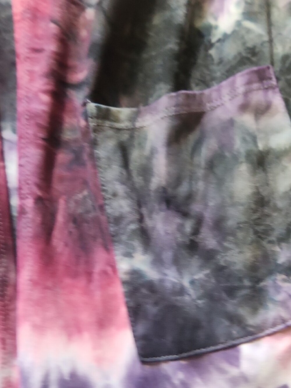 🐦 Sunday Tie-Dye Open Front Cardigan - Purple, Black & Red - Picture 4 of 9